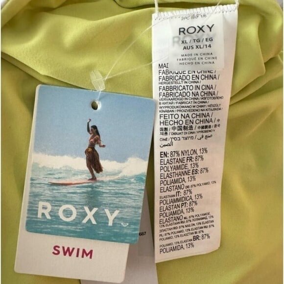 ROXY Retro Revo Reversible One Piece Open Back Tropical Swimsuit Size XL NEW - Picture 6 of 8